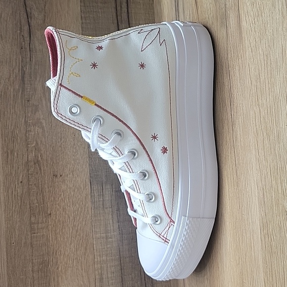 Converse Women's White and Red High-Top Sneakers - Picture 6 of 12